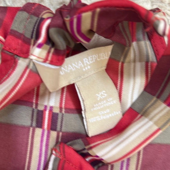 Banana Republic plaid sleeveless ruffle top Size XS New without tags - Picture 4 of 16